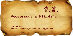 Vecsernyés Miklós névjegykártya