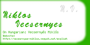 miklos vecsernyes business card