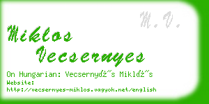 miklos vecsernyes business card